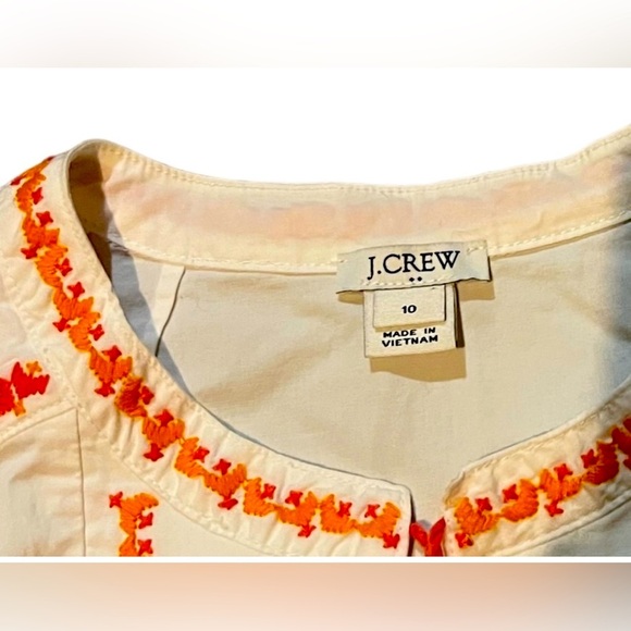 J.Crew Elegant White Embroidered Blouse - Picture 4 of 4